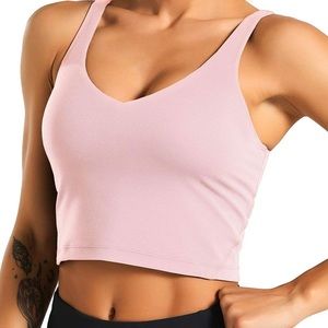 Light Pink Lululemon Align Dupe Workout Top